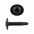 Black Finish Mounting Tek® Screws for G.M. - 8 x 3/4" - 7/16" O.D. Washer Size - Phillips Oval Washer Head