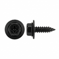 Black Finish Sheet Metal Screws for G.M. - 6.3 - 1.81 x 20mm - 10mm Indented Hex Head - 17mm O.D. Loose Washer - Replaces G.M. # 11505022