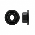 Metric Hex Nuts with Loose Barbed Washer - 6-1.00mm Screw Size - 10mm Hex Size - 16mm O.D. - Black Finish - Replaces G.M. # 11505329, V.W. # N90100001 |
