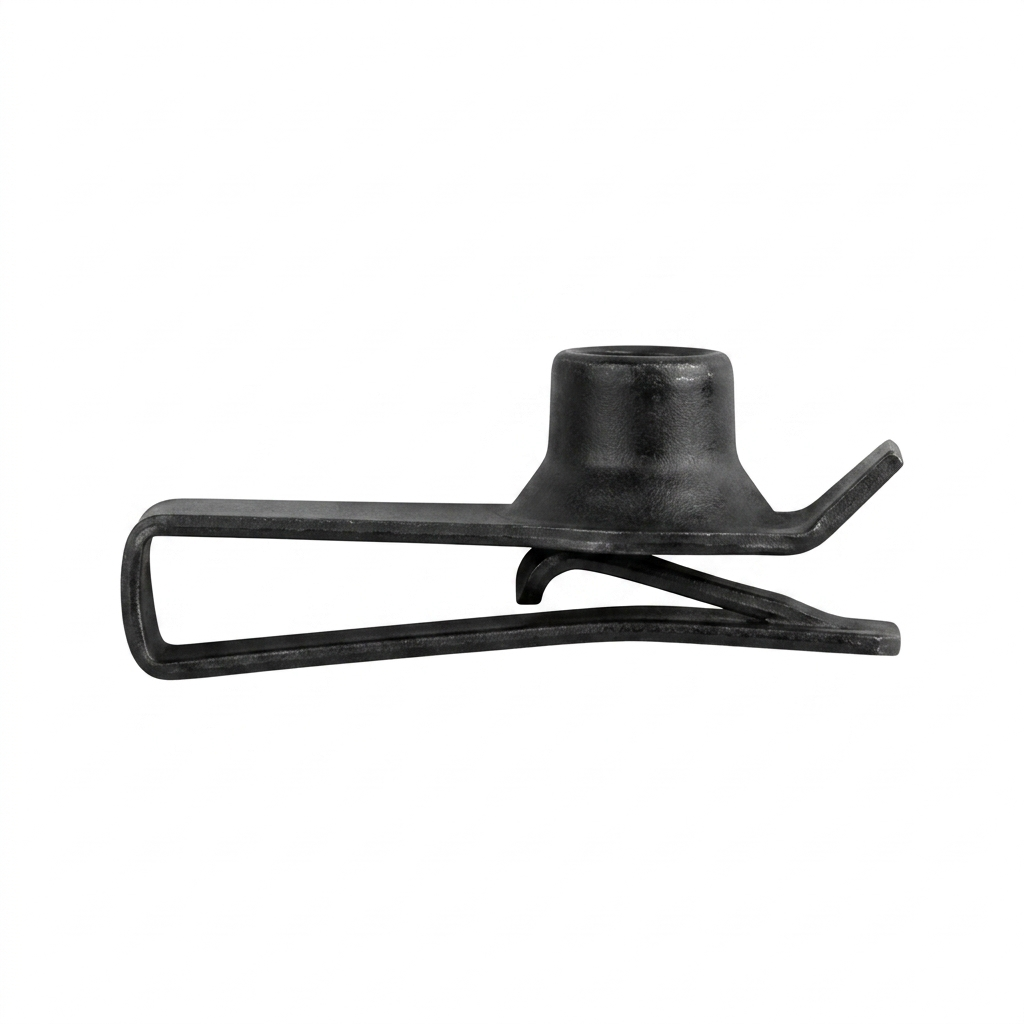 Black Finish Extruded "U" Nuts for Ford / G.M. - 6-1.00mm Screw Size - 1-2.50mm Panel Range - 19.50mm Center of Hole to Edge - Replaces Ford # W520832-S424, G.M. # 11503715