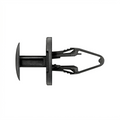 Black Nylon Push Type Retainers for Ford / G.M. - 21/64" (8.50mm) Hole Size - 22mm Stem - 20mm Flange - Replaces Ford # W712196S300, G.M. # 11589293