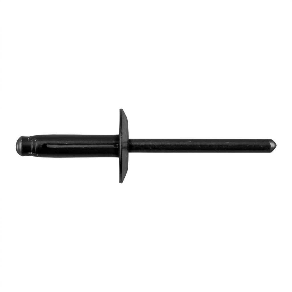 All Aluminum Black Finish Split Type Pop Rivets for G.M. - 3/16" (4.80mm) Rivet Diameter - 5/8" Flange Size - 3/64 - 23/64" Grip Range - Replaces G.M. # 11516807