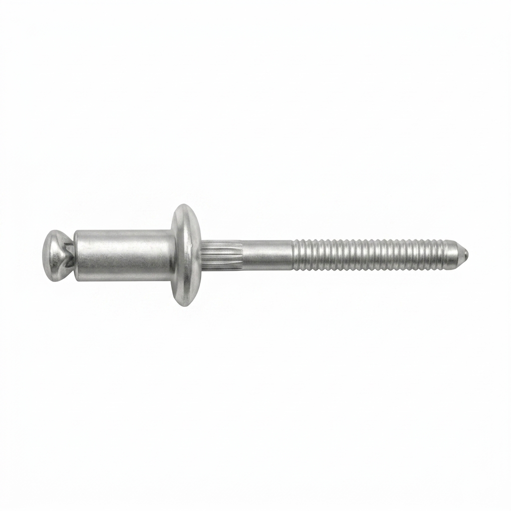 Aluminum Rivet with Steel Mandrel - Window Regulator Peel Rivets for Ford / G.M. - 1/4" (6.40mm) Diameter - 1/2" Flange Size - 1/32 - 9/64" Grip Range - Replaces Ford # 385189-S100, G.M. # 9436175